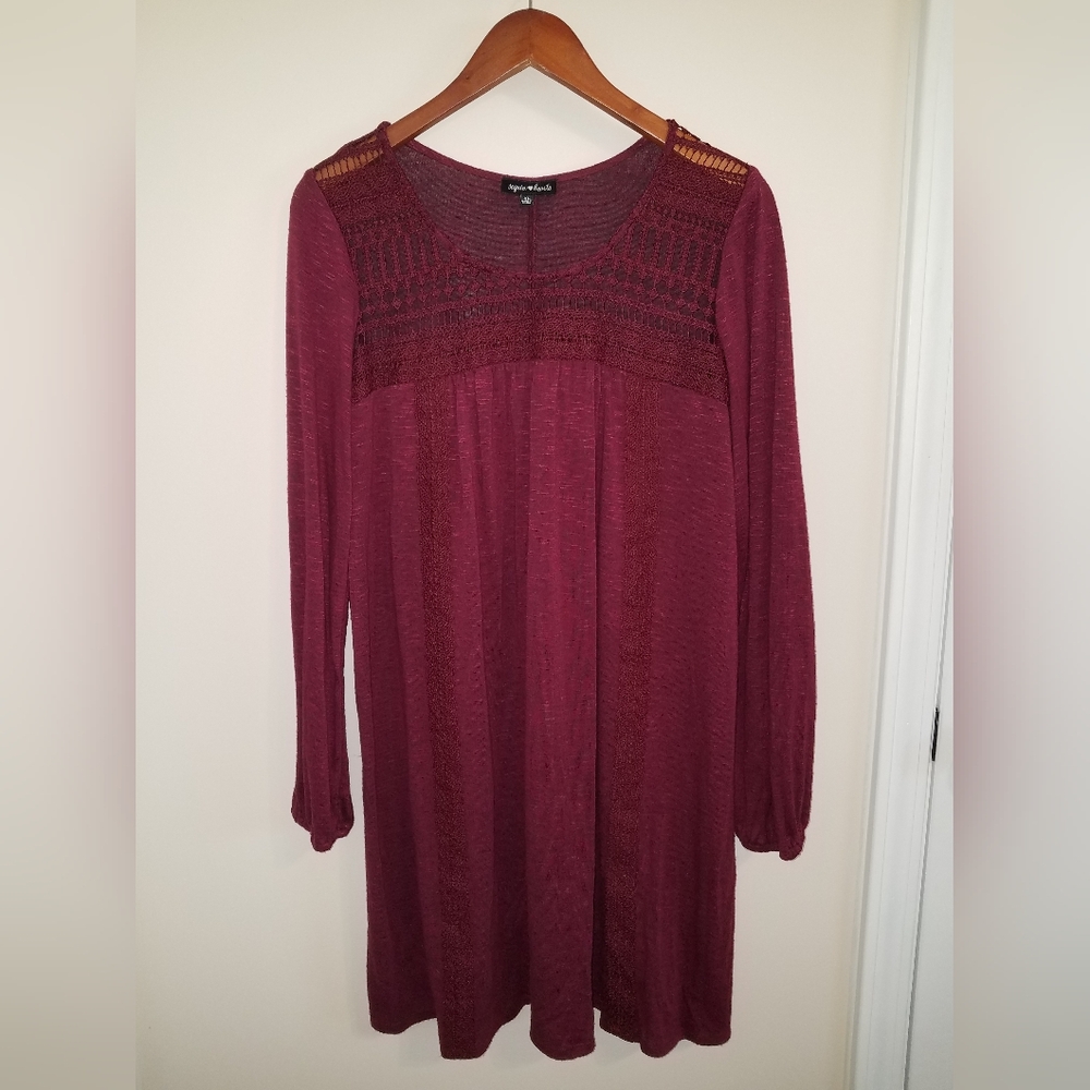 Sequin Hearts Burgundy Dress